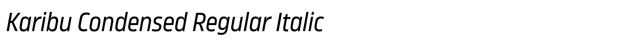 Karibu Condensed Regular Italic image
